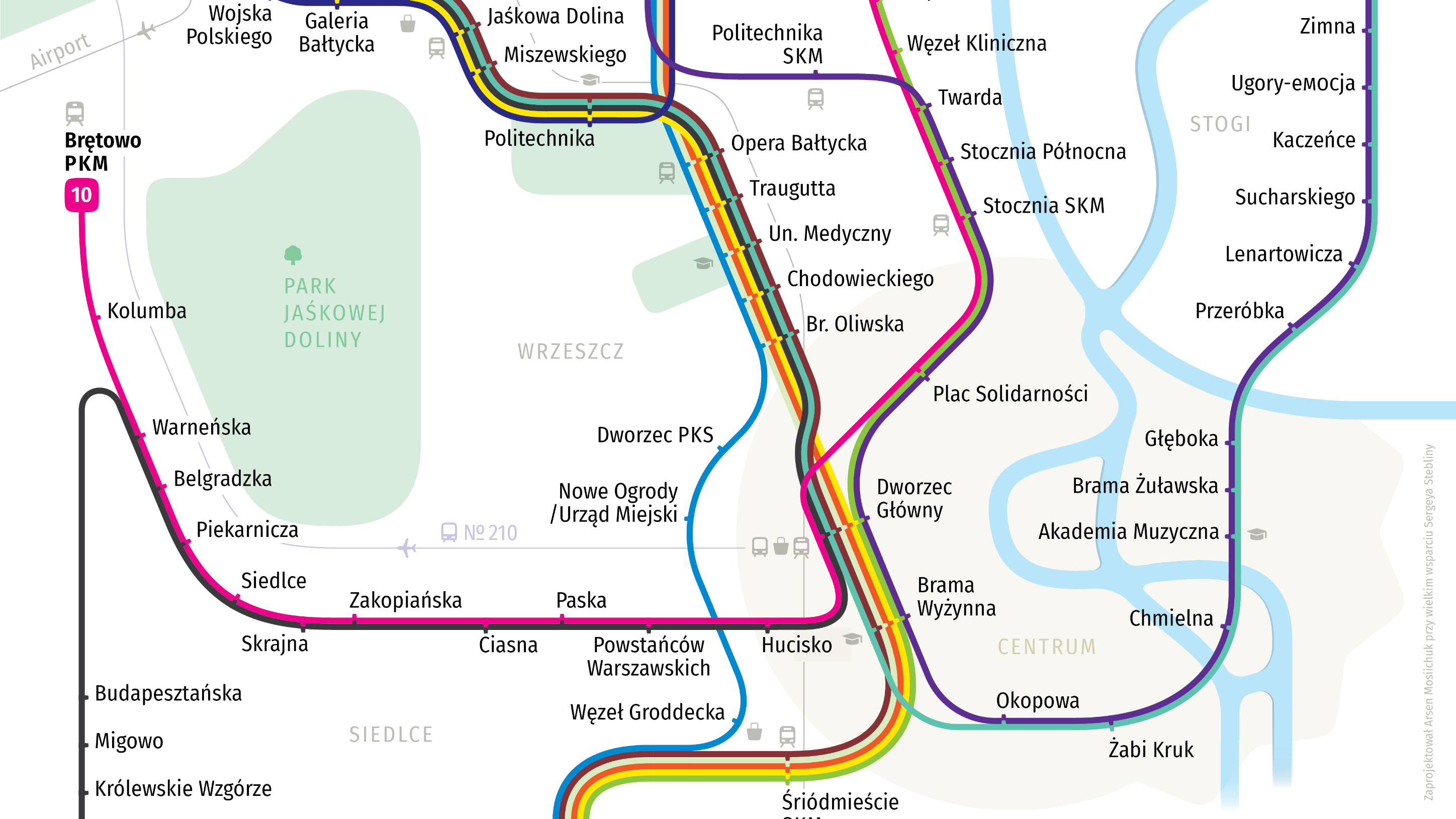 Позначки на схемі: парки, іконки
